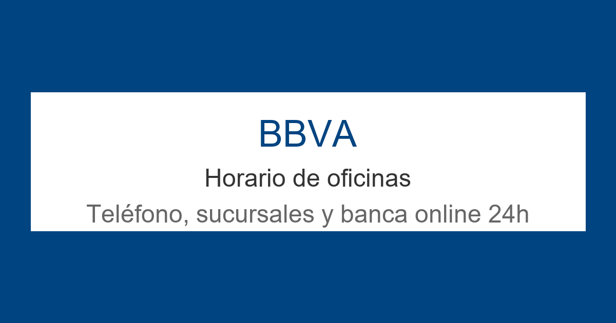 Horario BBVA con oficina bancaria y reloj