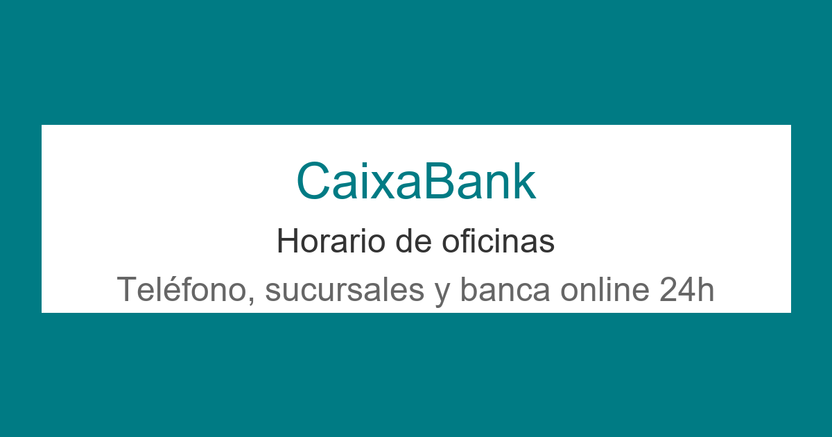 Horario CaixaBank con oficina y reloj
