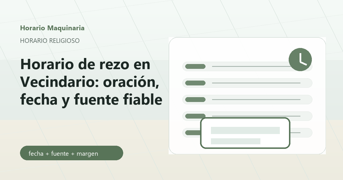 Horario de rezo en Vecindario con calendario, ciudad y reloj