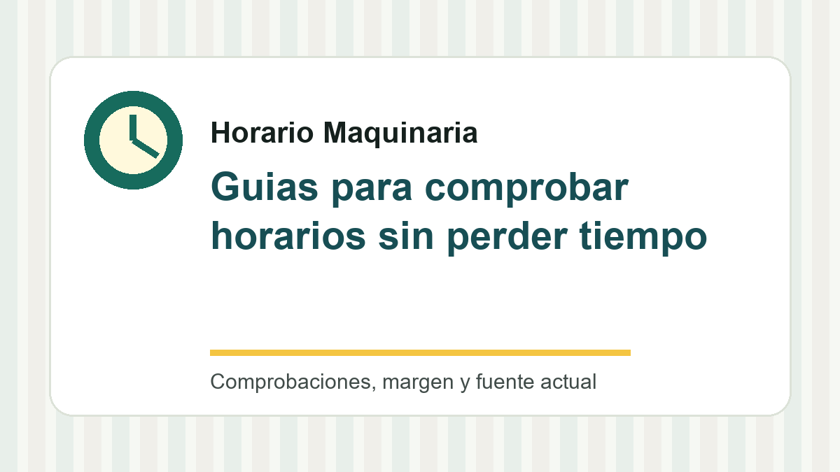 Portada de Horario Maquinaria