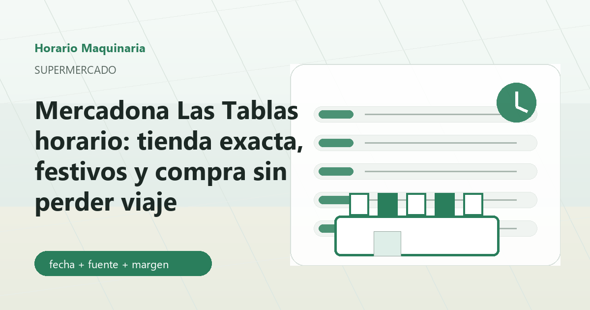 Mercadona Las Tablas con supermercado y reloj